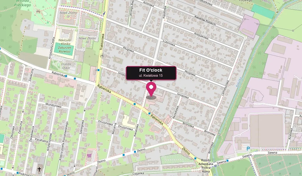 Mapa dojazdu do Fit O'clock, ul. Kwiatowa 15, Łódź Złotno